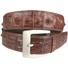 Genuine alligator leather belt 105CKP Brown