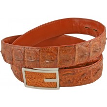 Genuine alligator leather belt 105CKP-PL Tan
