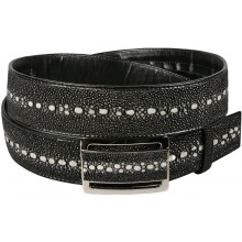 Genuine stingray leather belt 105KFB Black