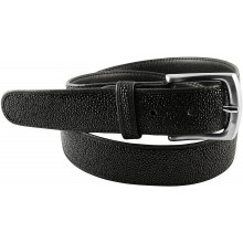 Genuine stingray leather belt 105RR Black
