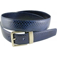 Genuine snake leather belt 105SN Midnight Blue