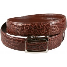 Genuine alligator leather belt 105SSB Brown