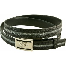 Genuine stingray leather belt 1216R Black