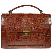 Genuine alligator leather briefcase 8829 Brown
