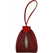 Genuine stingray leather bag A009-02 Burgundy