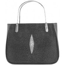 Genuine stingray leather bag A014 Black