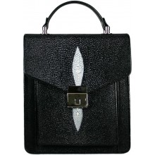 Genuine stingray leather briefcase A036 Black
