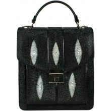 Genuine stingray leather briefcase A037 Black