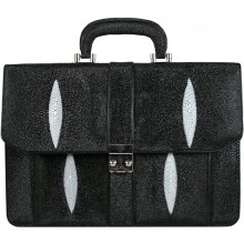 Genuine stingray leather briefcase A046-01 Black