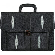 Genuine stingray leather briefcase A046 Black