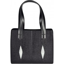 Genuine stingray leather bag A089 Black