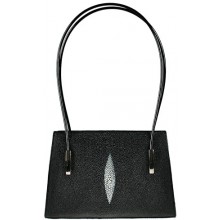 Genuine stingray leather bag A098 Black