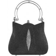 Genuine stingray leather bag A110 Black