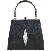 Genuine stingray leather bag A113-01 Black