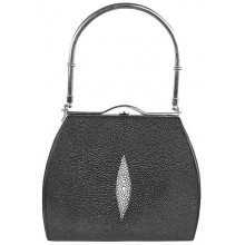 Genuine stingray leather bag A114 Black