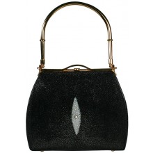 Genuine stingray leather bag A114G Black