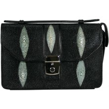 Genuine stingray leather bag A116 Black