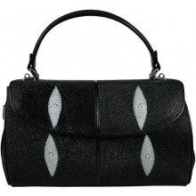 Genuine stingray leather bag A117 Black