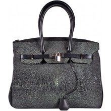 Genuine stingray leather bag A122SA Black