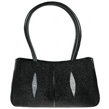 Genuine stingray leather bag A127 Black