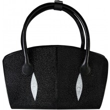 Genuine stingray leather bag A192 Black