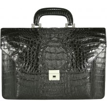 Genuine alligator leather briefcase AL046-S Black