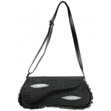 Genuine stingray leather bag AMB002 Black