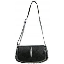Genuine stingray leather bag AMB003 Black