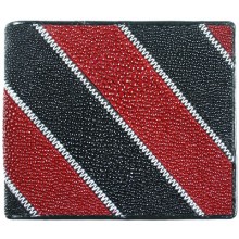 Genuine stingray leather wallet AMW001-04BR Black / Red