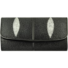 Genuine stingray leather wallet B032 Black