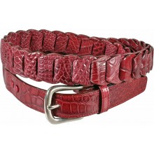 Genuine crocodile leather belt B04104 Maroon