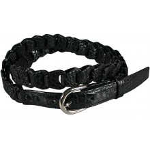 Genuine crocodile leather belt B04204 Black