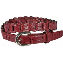 Genuine crocodile leather belt B04204 Maroon