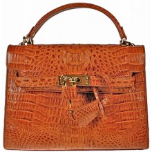 Genuine alligator leather bag BCM203 Tan