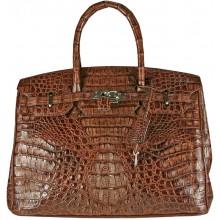 Genuine alligator leather bag BCM253 Brown