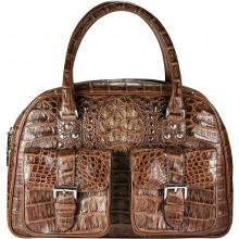 Genuine alligator leather bag BCM555 Brown