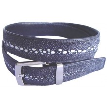 Genuine stingray leather belt 102KF Black