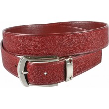 Genuine stingray leather belt 102RR Burgundy