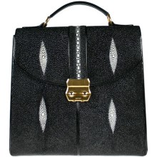 Genuine stingray leather briefcase BK209 Black