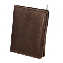 Premium cow leather handmade wallet EL-PM-2 Dark Brown