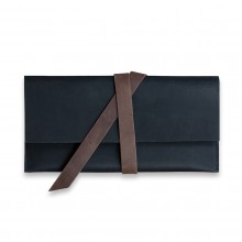 Premium cow leather handmade travel case EL-TK-1 Black / Brown