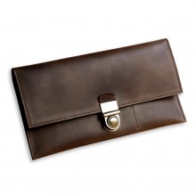 Premium cow leather handmade travel case EL-TK-2-1 Brown