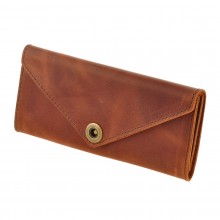 Premium cow leather handmade wallet EL-W-1 Cognac