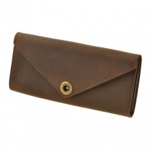 Premium cow leather handmade wallet EL-W-1 Brown