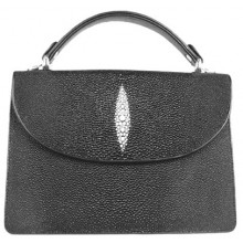 Genuine stingray leather bag BR116 Black