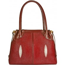 Genuine stingray leather bag BR296 Burgundy