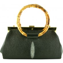 Genuine stingray leather bag BR451 Black
