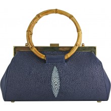 Genuine stingray leather bag BR451 Blue