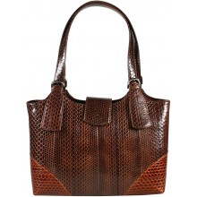 Genuine snake leather bag BSN170 Brown / Tan