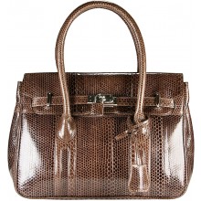 Genuine snake leather bag BSN295 Brown